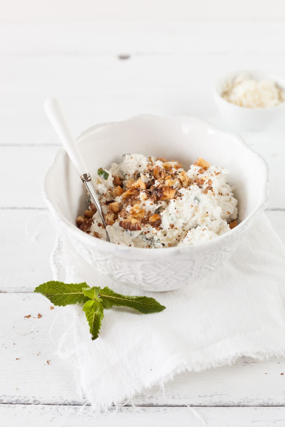13) Cottage cheese topped with nuts