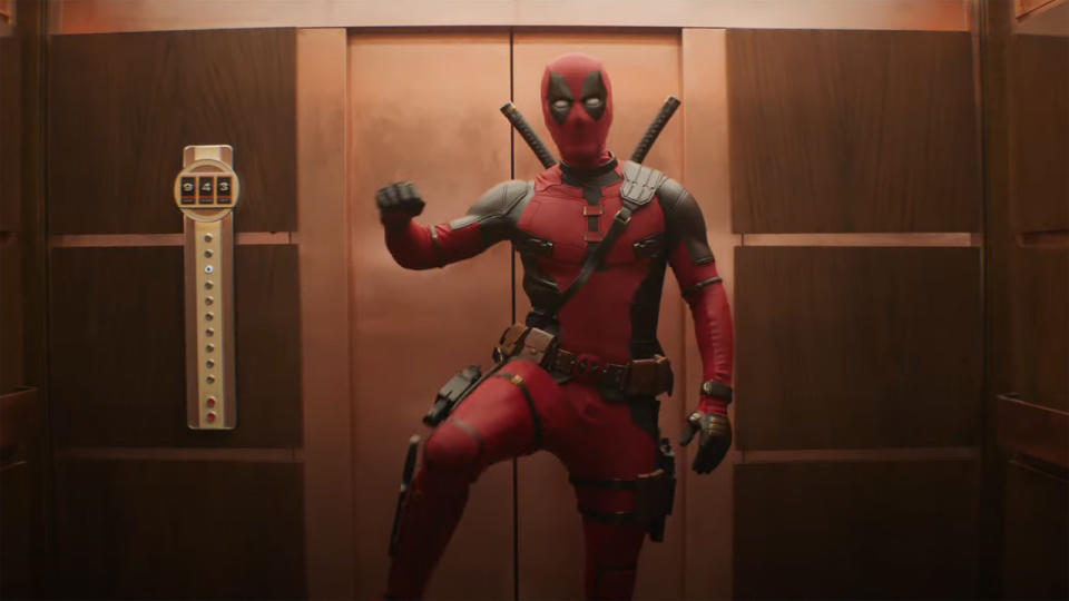 Deadpool dances in a TVA elevator in Deadpool and Wolverine's trailer