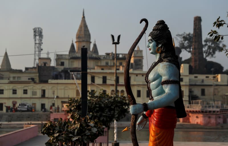 A statue of Hindu Lord Ram is seen after Supreme Court's verdict on a disputed religious site, in Ayodhya