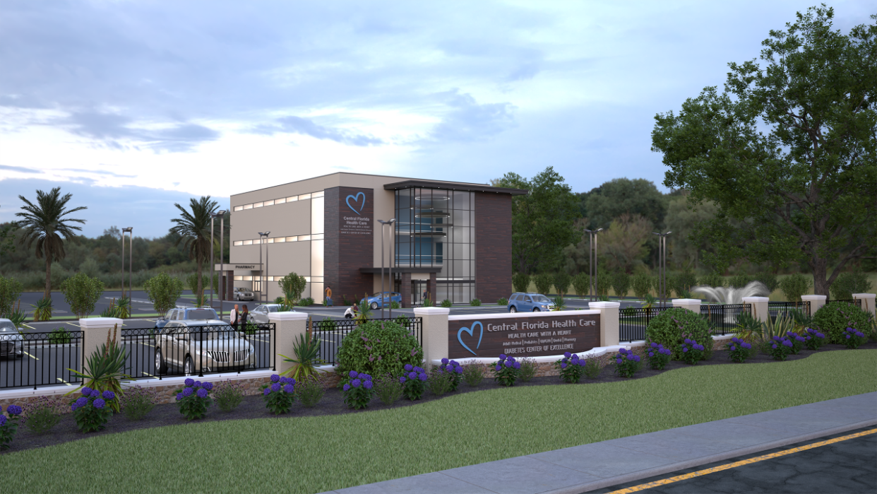 A rendering of a new facility planned by Central Florida Health Care in Lakeland. The new facility would be built adjacent to the current facility and bring two other CFHC medical offices under the same roof.