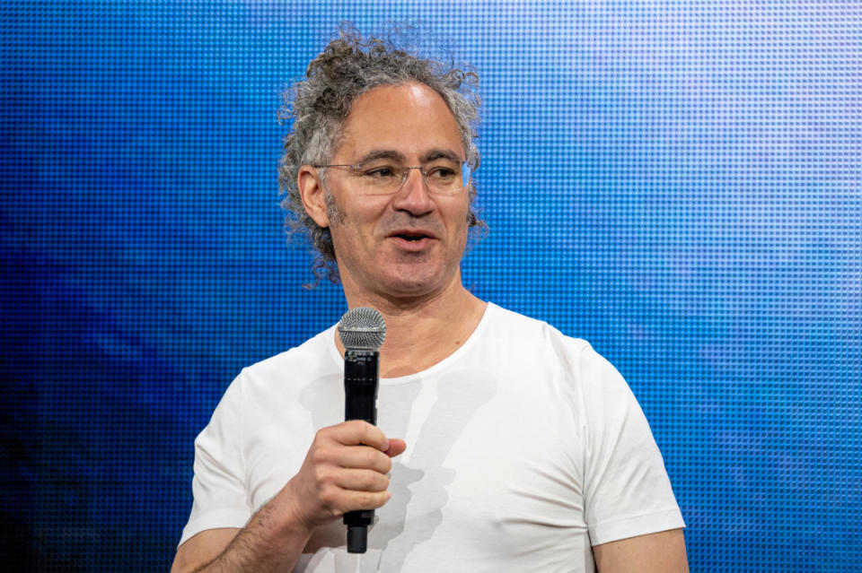 Alex Karp, chief executive Palantir, during the FoundryCon event in Palo Alto, Calif., on Thursday, March 7, 2024.<p>Bloomberg/Getty Images</p>