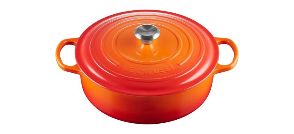 Best Le Creuset Enameled Cast Iron Signature Round Wide Dutch Oven, 6.75 qt, Flame