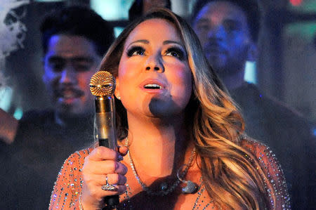 Mariah Carey performs during a concert in Times Square on New Year's Eve in New York, U.S. December 31, 2016. REUTERS/Stephanie Keith