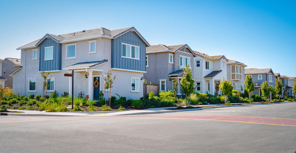 A row of suburban houses