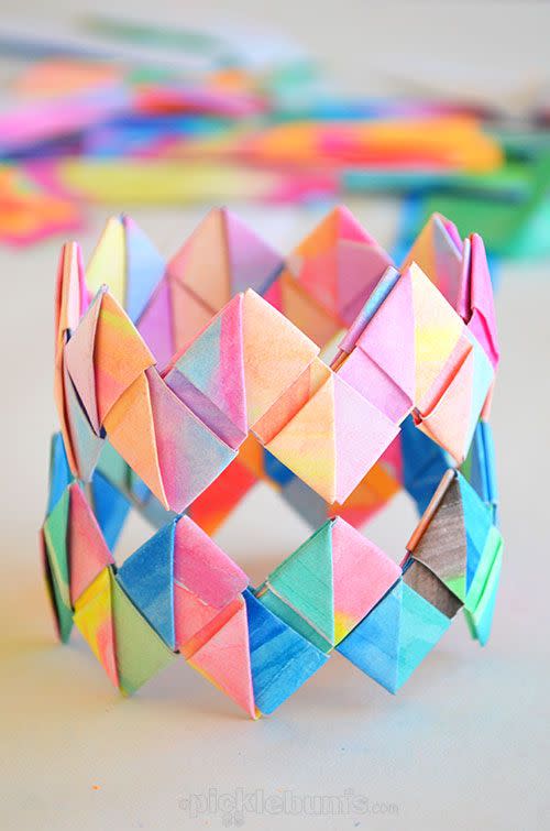 Folded Watercolor Paper Friendship Bracelets