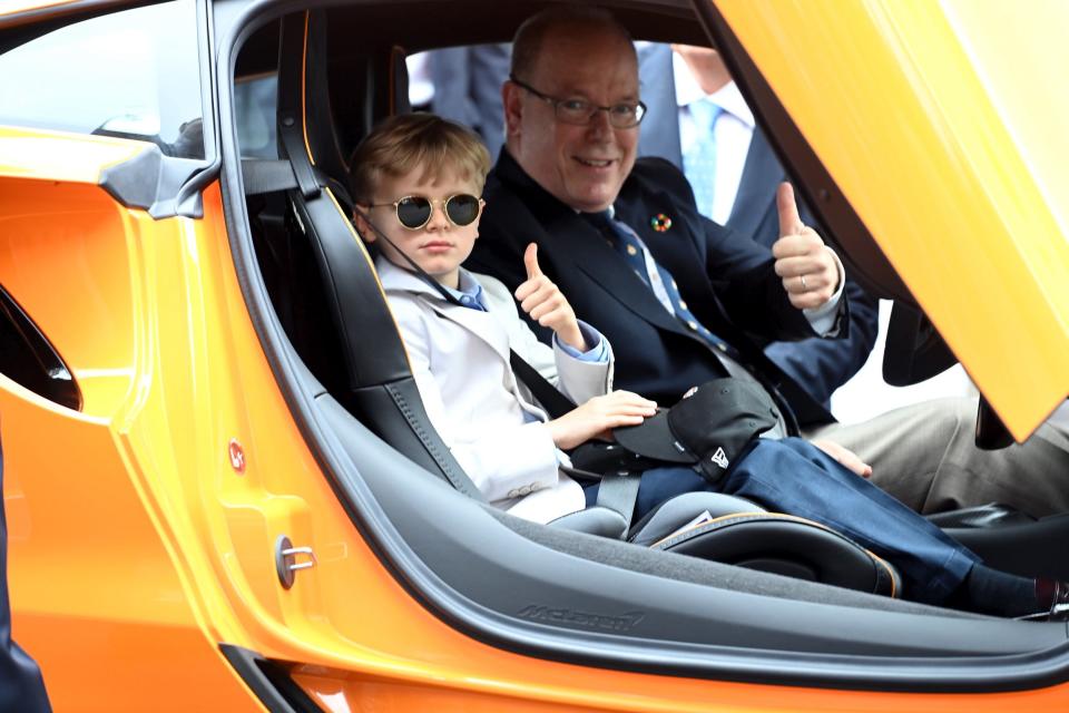 Prince Jacques of Monaco and his father Prince Albert of Monaco at the Monaco Grand Prix