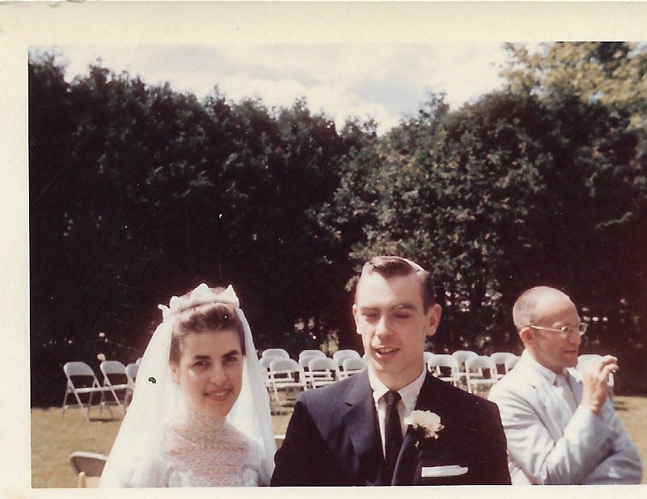 Judi and Joe McEntyre, who would eventually live on Sanibel Island, are pictured at their 1960 wedding in Vermont.