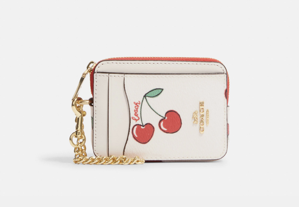 Zip Card Case in heart cherry print (Photo via Coach Outlet)