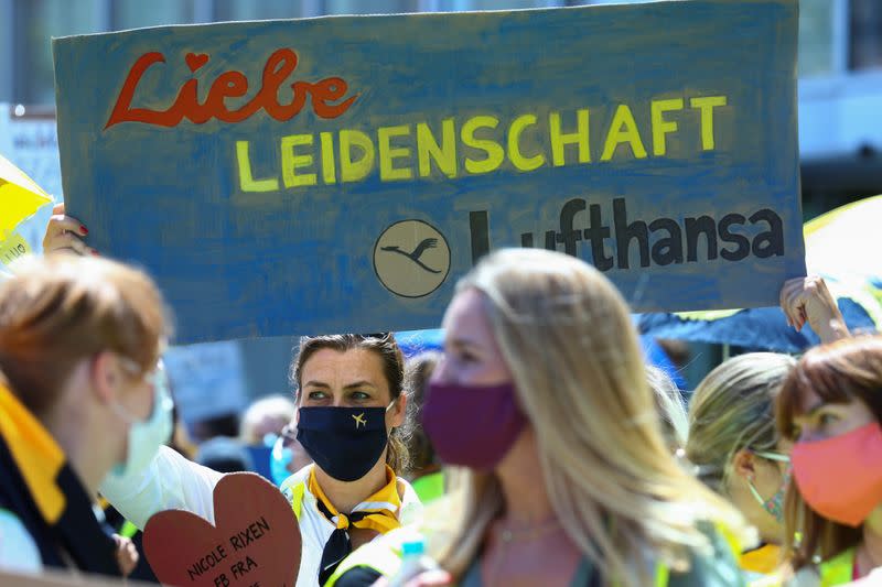 Protest of Lufthansa employees in Frankfurt