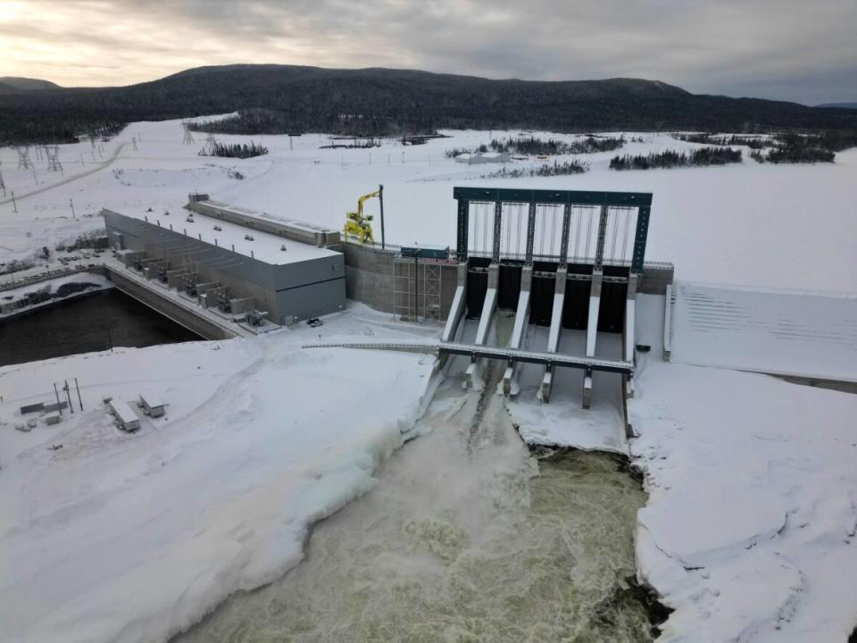 The Muskrat Falls hydroelectric dam is pictured in January. The project is billions over budget and years behind schedule.  (Danny Arsenault/CBC - image credit)