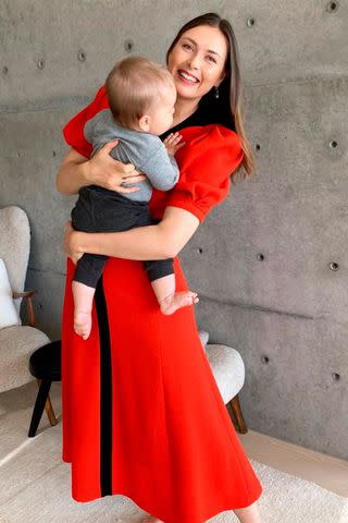 <p>Maria Sharapova/instagram</p> Maria Sharapova holds son Theo