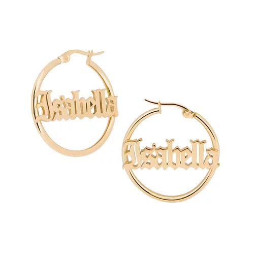 <p><a href="https://www.westangeljewelry.com/product-page/the-old-english-custom-hoops-1" rel="nofollow noopener" target="_blank" data-ylk="slk:Shop Now;elm:context_link;itc:0;sec:content-canvas" class="link ">Shop Now</a></p><p>Custom Hoops</p><p>westangeljewelry.com</p><p>$52.00</p>