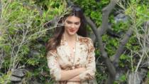 <p>Kendall takes in the sights in a pretty floral creation by Dolce & Gabbana. </p>