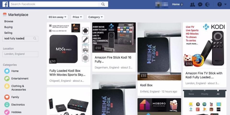 facebook fully loaded kodi box marketplace