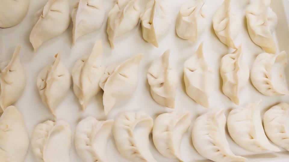 Dumplings in the making at Sweet Chive