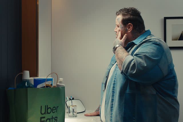 <p>Uber Eats</p> Jelly Roll in Uber Eats Super Bowl Commercial