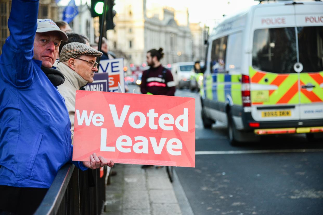 Protests outside Parliament have become increasingly volatile as the Brexit process continues. Stock image. (PA)