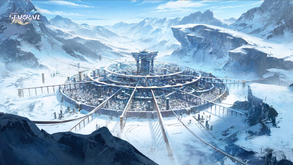 Concept art for Belobog, one of the first locales players will encounter in Honkai: Star Rail. (Photo: HoYoverse)