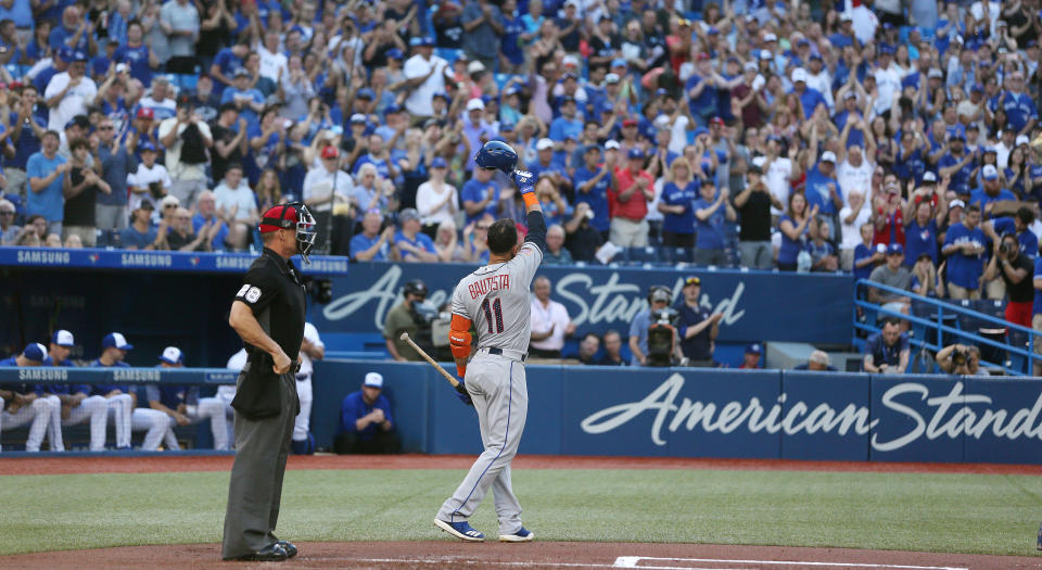 Jose Bautista received quite the ovation in his return to the Rogers Centre. (Steve Russell/Toronto Star via Getty Images)