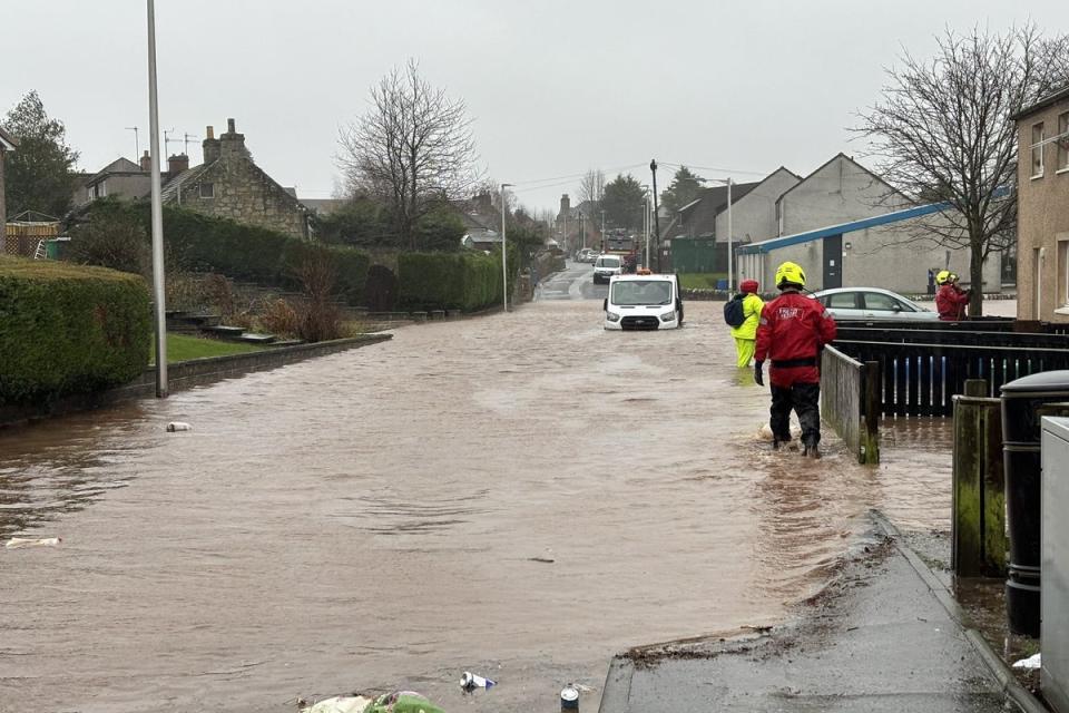 Storm Gerrit has brought flooding to many roads across the country, including in Cupar, Fife, Scotland (James Matheson/PA) (PA Media)