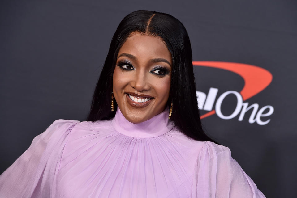 Mickey Guyton arrives at the ESPY Awards on Wednesday, July 20, 2022, at the Dolby Theatre in Los Angeles. (Photo by Jordan Strauss/Invision/AP)