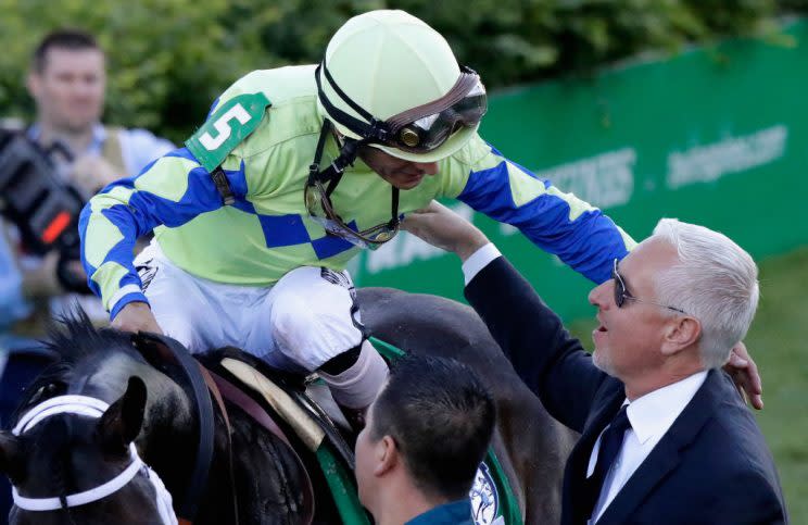 Todd Pletcher, right, has a Triple Crown threat in Always Dreaming. (Getty Images)