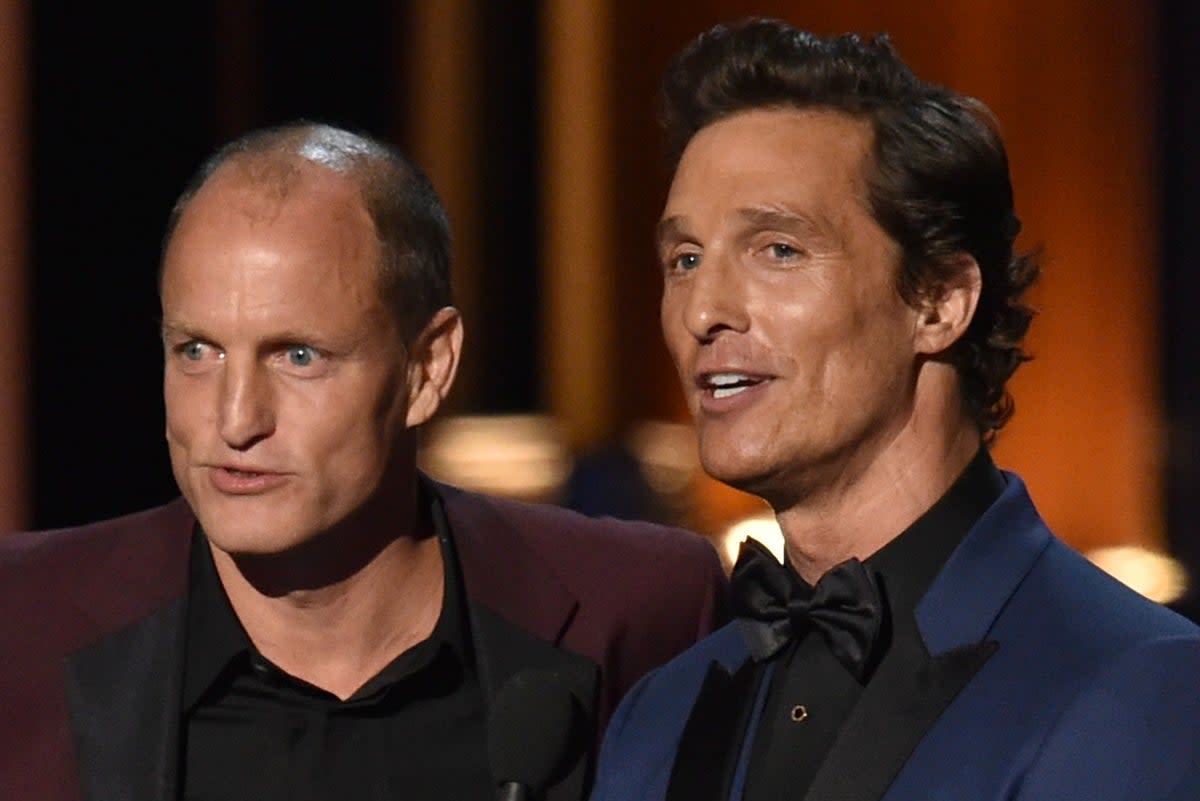 Woody Harrelson and Matthew McConaughey have reason to wonder whether they share the same father  (Getty Images)