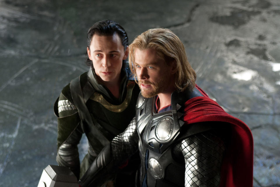 Thor,
Starring Chris Hemsworth as Thor & Tom Hiddleston as Loki,
Â© 2011 MARVEL.