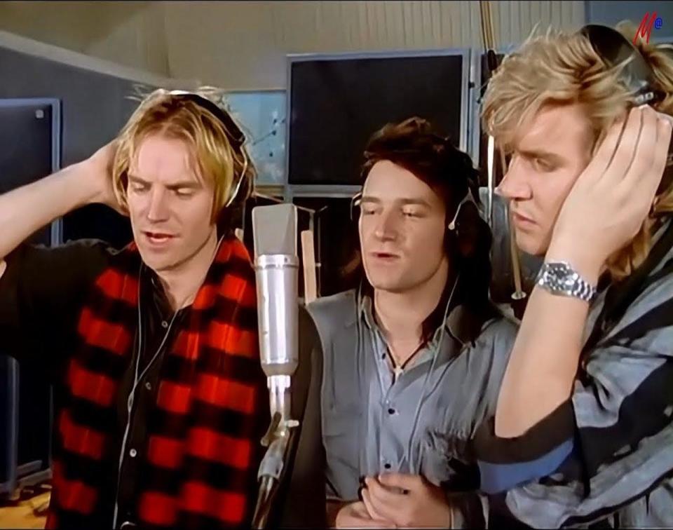 Sting, Bono, and Simon Le Bon of Duran Duran at the 