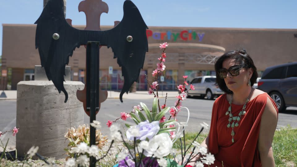 Vanessa Salgado poses for a portrait at a memorial for her daughter. - Gregg Canes/CNN