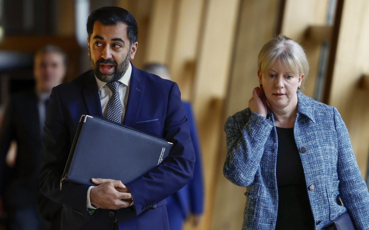 Humza Yousaf, the First Minister, with his deputy Shona Robison