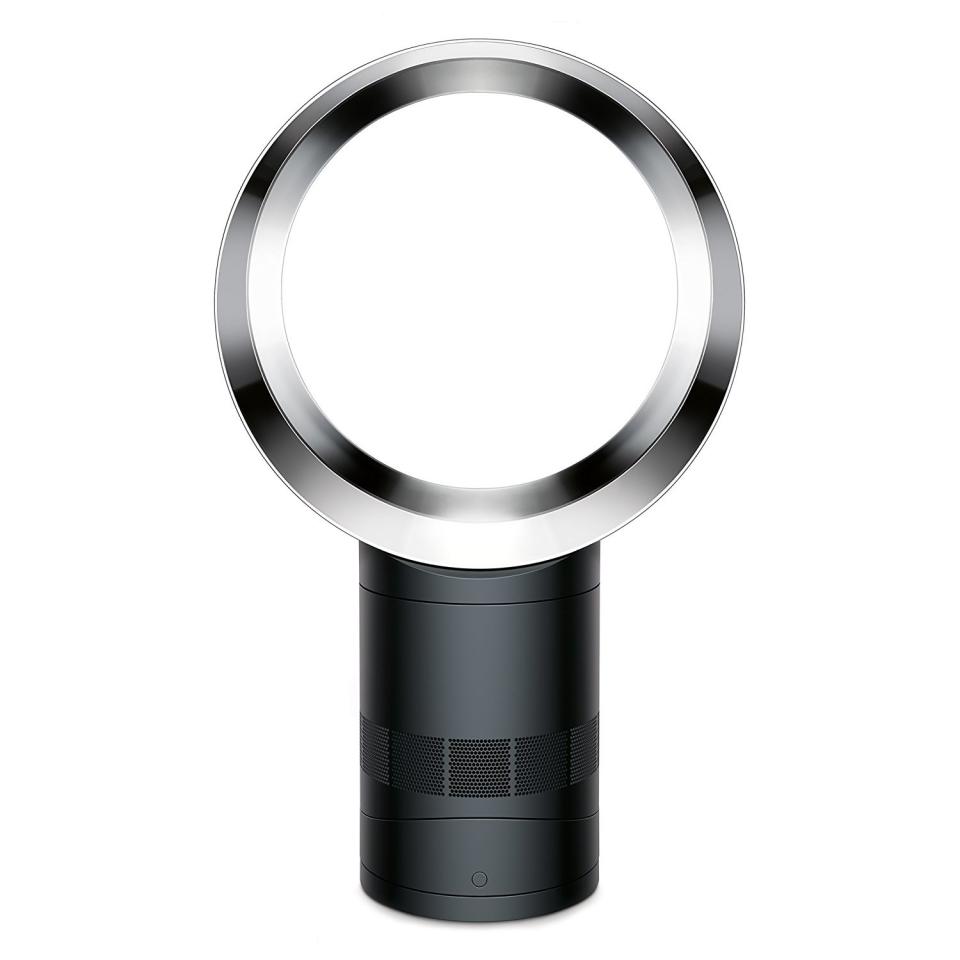 And if you're all about Dyson's tower fan but would prefer it tabletop (or for $150 less), consider their spherical model. <a rel="nofollow noopener" href="https://www.amazon.com/Dyson-Multiplier-Table-Inches-Nickel/dp/B00I8R4UFS/" target="_blank" data-ylk="slk:SHOP NOW;elm:context_link;itc:0;sec:content-canvas" class="link ">SHOP NOW</a>: Air Multiplier AM06 Table Fan by Dyson, $246.