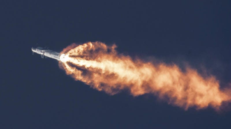 Starship during its maiden flight. 