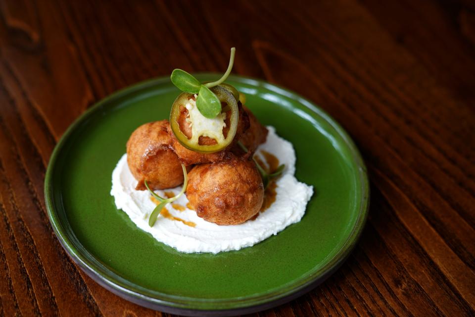 The sweet potato donuts with quark spread small plate at Nolia.