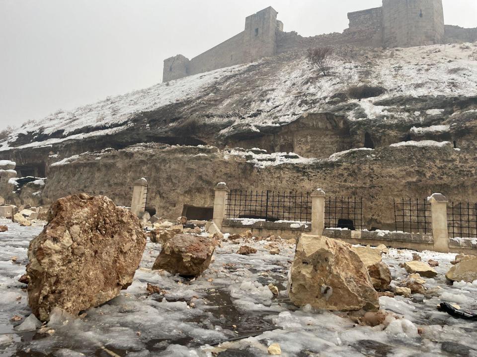 An earthquake jolted Turkiye's southern province of Kahramanmaras early Monday, according to Turkiye's Disaster and Emergency Management Authority (AFAD). It was followed by a magnitude 6.4 quake that struck southeastern Gaziantep province.  / Credit: Mehmet Akif Parlak/Anadolu Agency via Getty Images