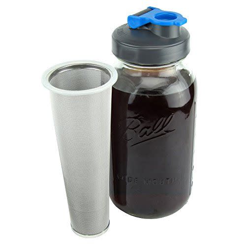 7) Cold Brew Coffee Maker with Flip-Cap Lid