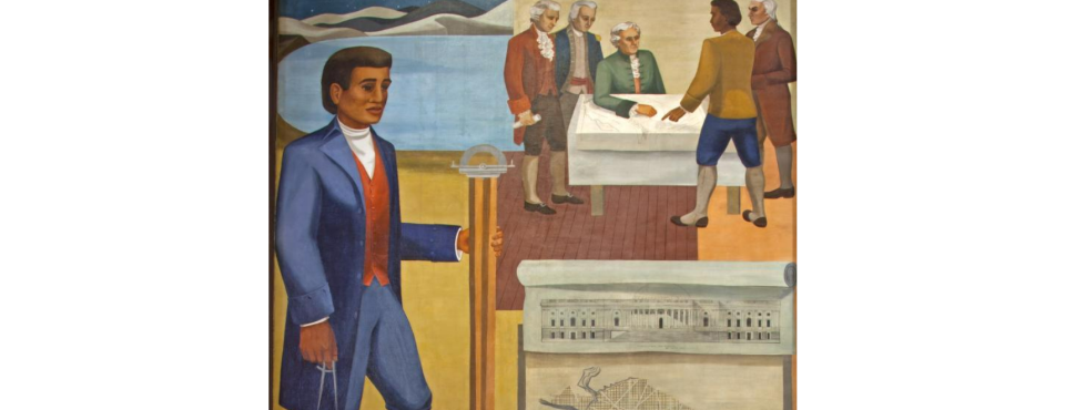 "Benjamin Banneker: Surveyor-Inventor-Astronomer," a mural by Maxime Seelbinder, at the Recorder of Deeds building, built in 1943.