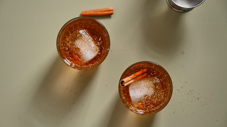 rum cake cocktails on table