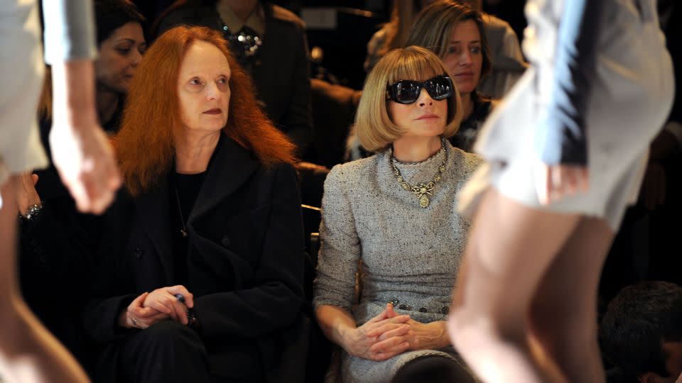 Coddington and Vogue's Anna Wintour sit front row at Zac Posen's Fall-Winter 2010 runway show at New York Fashion Week. - Bryan Bedder/Getty Images