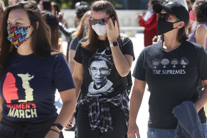 Late U.S. Supreme Court Justice Ruth Bader Ginsburg lies in repose at the U.S. Supreme Court in Washington