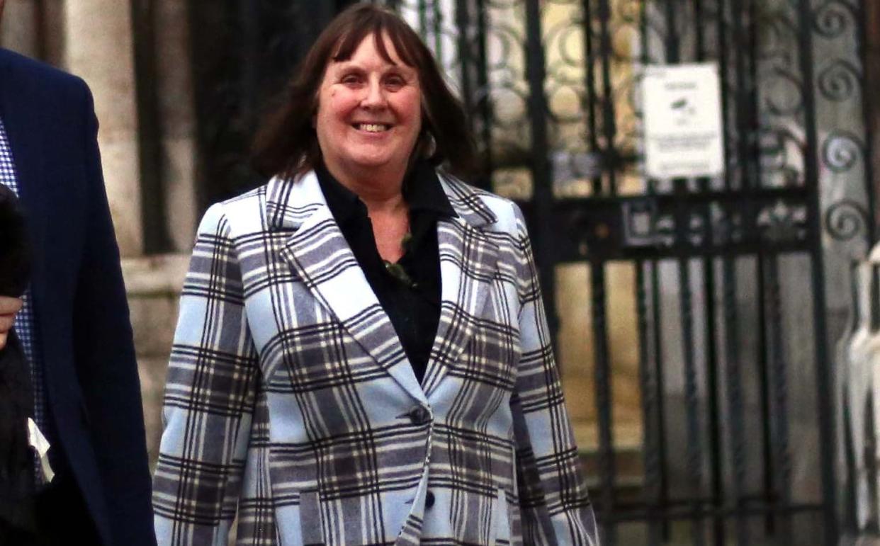 Jill Langley arrives at Central London County Court