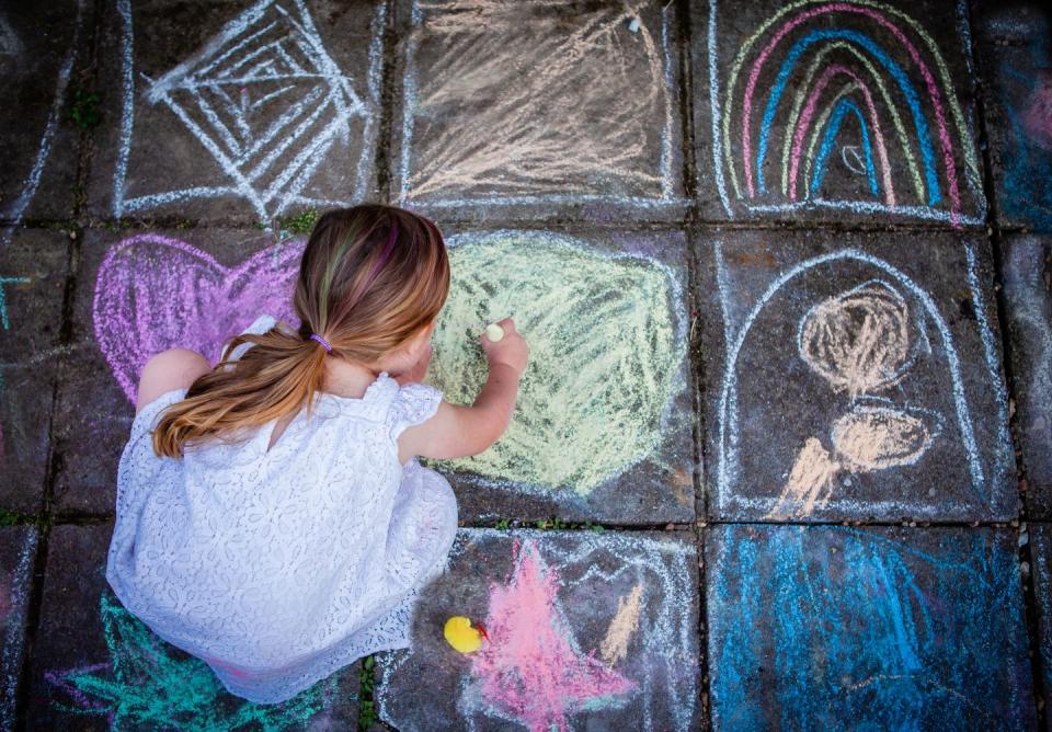 summer activities decorate the pavement