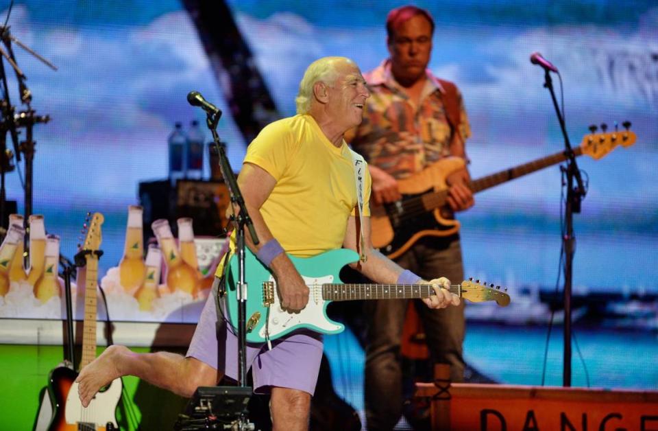 Jimmy Buffett in concert at Raleigh, NC’s Walnut Creek Amphitheater Thursday night, April 21, 2016.