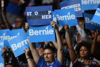 <p><b><br></b>Supporters react as Senator Bernie Sanders addresses the Democratic National Convention in Philadelphia, July 25, 2016. (Toni L. Sandys/The Washington Post via Getty Images)</p>