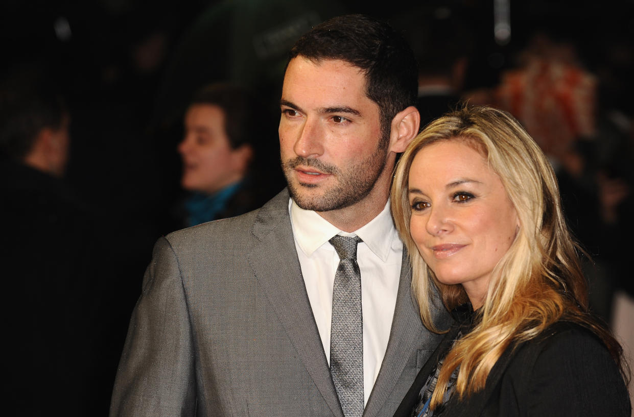 LONDON, ENGLAND - OCTOBER 21:  Tom Ellis and Tamzin Outhwaite attend the premiere of 'Great Expectations' which closes the 56th BFI London Film Festival at Odeon Leicester Square on October 21, 2012 in London, England.  (Photo by Ferdaus Shamim/WireImage)