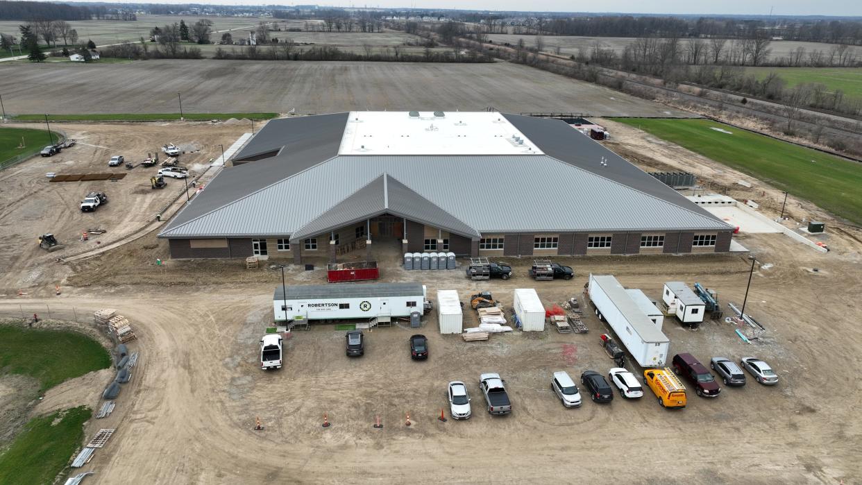 Mar 14, 2024; Lewis Center, Ohio, USA; Peachblow Crossing Elementary is under construction in Delaware County.