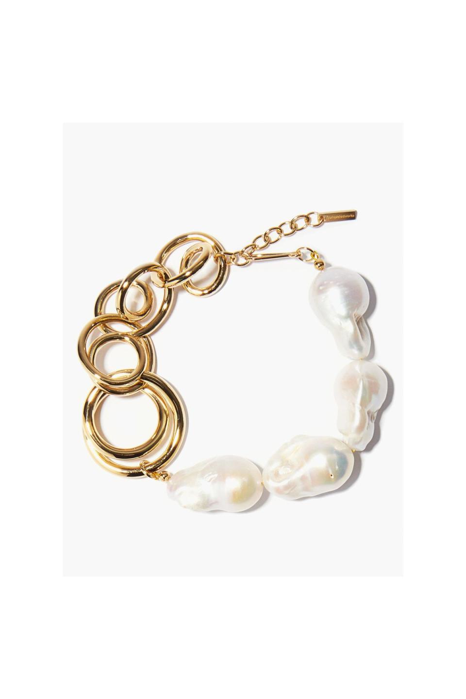 7) Baroque-Pearl and Gold-Vermeil Bracelet