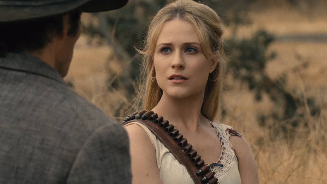 Evan Rachel Wood in Season 2 of “Westworld” on HBO. The acclaimed actress is returning home to Raleigh to star in a play alongside her father, Ira David Wood III.