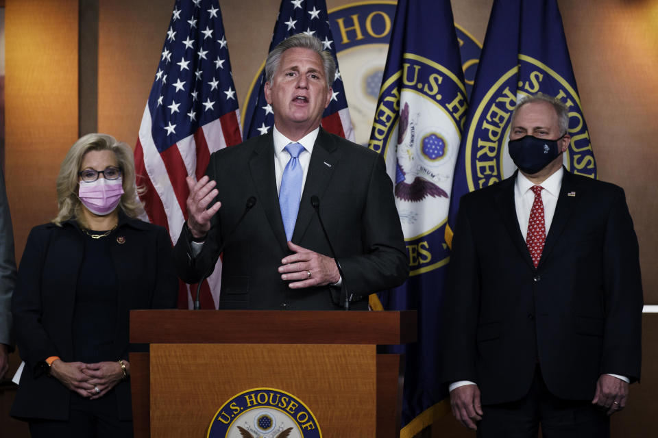 Kevin McCarthy seen at the Capitol on Tuesday, November 17, 2020. / Credit: J. Scott Applewhite/AP