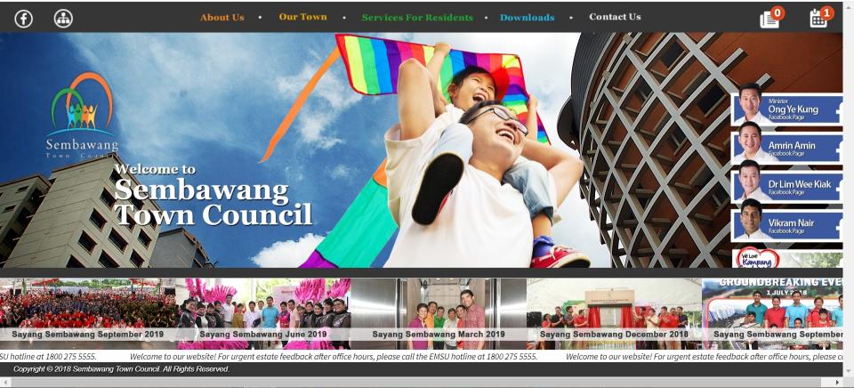 Screenshot: Sembawang Town Council website